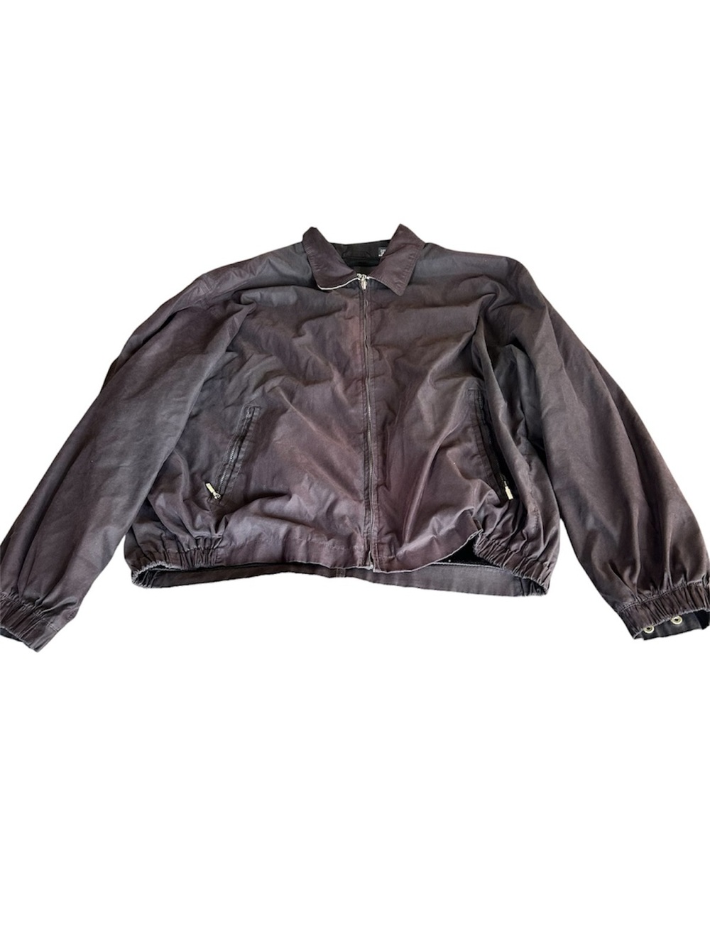 St. John’s Bay dark chocolate brown nylon zipper Front jacket